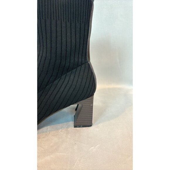 Cuccco Women's Black Stretch Minimalist 3" Block Heel Ankle Boots Size 41 - Picture 7 of 10